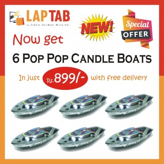 Pop Pop Candle Boat Pack of 6 - Tin Educational Toy Boats with Putt Putt Sound Price in Pakistan | LAPTAB