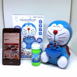 Doraemon Bubble Maker with Colorful Light-Up Bubbles, Battery Operated