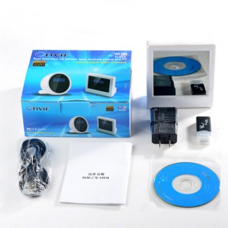 Mini Rechargeable Clock with WiFi Hidden Camera, HD 1080P, Alarm, Snooze, and Voice Time Broadcast Price in Pakistan | LAPTAB