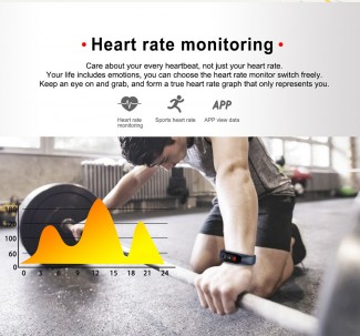 M3 Smart Bracelet with Blood Pressure, Heart Rate, Sleep Monitoring, Call and Message Alerts Price in Pakistan | LAPTAB