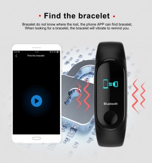 M3 Smart Bracelet with Blood Pressure, Heart Rate, Sleep Monitoring, Call and Message Alerts Price in Pakistan | LAPTAB