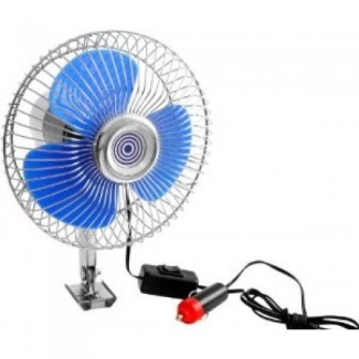 Sogo 8-Inch Car Fan with Cigarette Lighter Charger, Strong Wind, Plug n Play