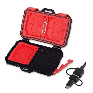 LYNCA Waterproof Memory Card Case with USB 3.0 Reader Holds 9 MSD & 7 SD Cards Price in Pakistan | LAPTAB