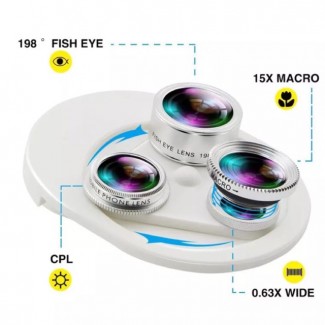 Cpl Wide Angle, Macro, Fisheye, and 8x Telephoto Lens Kit with Universal Phone Holder for Mobile Photography Price in Pakistan | LAPTAB
