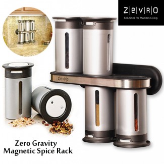 Zero Gravity Wall Mounted Magnetic Spice Rack with 6 Canisters, Shelf, and Labels Price in Pakistan | LAPTAB