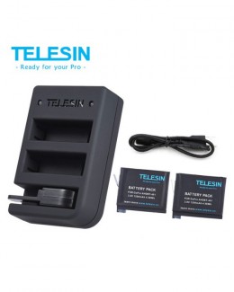 GoPro Hero TELESIN Dual Slot Charger with 2 Batteries and LED Indicator