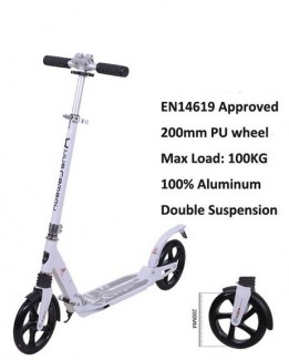 Aluminium PU Wheels Adult Kick Scooter with Hand Brake, Dual Suspension, Foldable Frame, and Rear Disc ABS Brake Price in Pakistan | LAPTAB