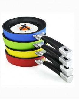Creative Omelette Frying Pan Kitchen Fried Egg Wall Clock