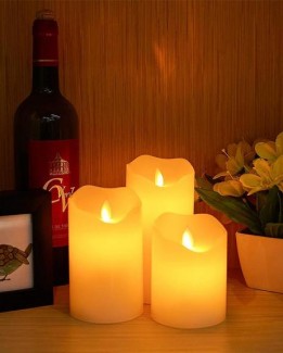 Electric Wax Candle Large Off White - Battery Operated, Safe for Kids and Pets, Soft Glow Home Fragrance Price in Pakistan | LAPTAB