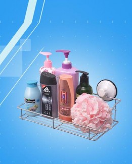 Bathroom Kitchen Chrome Shelf Rack with Magic Suction Cups, Rust-Resistant Aluminum Price in Pakistan | LAPTAB