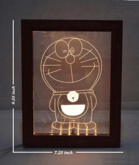 Doraemon Brown Acrylic Frame with LED Light, Dual Lamp and Frame Use Price in Pakistan | LAPTAB