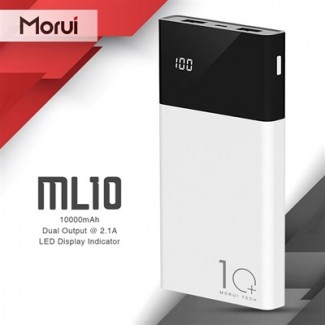 Morui ML10 Power Bank 10000mAh with LED Display and Dual 5V/2A USB Ports Price in Pakistan | LAPTAB