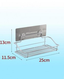 Chromed Metal Removable Storage Rack with Reusable Magic Sticker, No Drilling Needed Price in Pakistan | LAPTAB