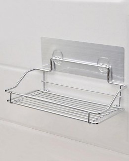 Chromed Metal Removable Storage Rack with Reusable Magic Sticker, No Drilling Needed Price in Pakistan | LAPTAB
