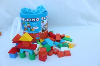 Wooden Advanced Building Block Set, 50 Pieces, Safe Water-Based Paint, Develops Motor Skills and Creativity Price in Pakistan | LAPTAB