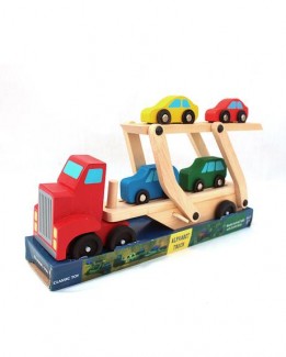 01 Carrier Truck and 4 Cars Wooden Toy Set with Adjustable Carrier Holder for Kids Price in Pakistan | LAPTAB