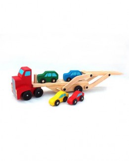 01 Carrier Truck and 4 Cars Wooden Toy Set with Adjustable Carrier Holder for Kids Price in Pakistan | LAPTAB
