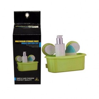 Multicolor Green Bathroom Storage Rack with Magic Suction Cup, No Tools Needed Price in Pakistan | LAPTAB