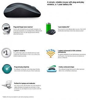 Logitech B175 Wireless Mouse Black with Quiet Click, 1-Year Battery, Ambidextrous Design Price in Pakistan | LAPTAB