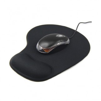 Mouse Pad With Gel Wrist Support - Black