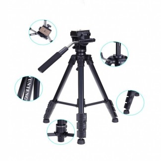 Yunteng VCT-691 Aluminum Alloy Tripod Stand with Panoramic Fluid Head, Quick Release Plate, Adjustable Height Price in Pakistan | LAPTAB