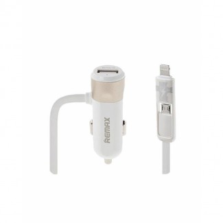 Remax Fast 8 3.4A Single USB Car Charger with 2-in-1 Micro USB and Lightning Cable Price in Pakistan | LAPTAB