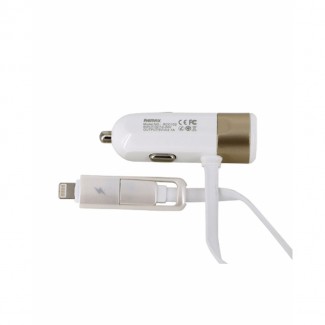 Remax Fast 8 3.4A Single USB Car Charger with 2-in-1 Micro USB and Lightning Cable Price in Pakistan | LAPTAB