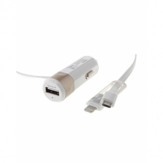 Remax Fast 8 3.4A Single USB Car Charger with 2-in-1 Micro USB and Lightning Cable Price in Pakistan | LAPTAB