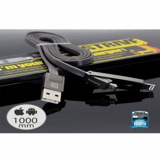 Remax 2in1 Strive Data & Charging Cable for iPhone and Android with Fast Charging and Durable Flat Wire Price in Pakistan | LAPTAB