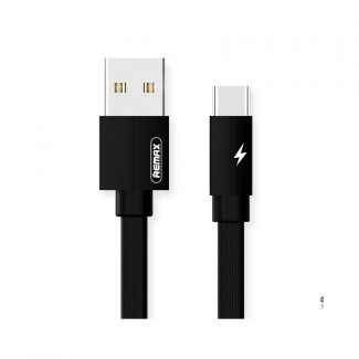 Remax Kerolla Series Type-C Cable RC-094a, 2m, 2.1A, Aluminum Shell, Black