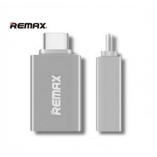 Remax OTG Type-C to USB 3.0 Adapter Silver, 3A Charging, 500MB/s Data Transfer