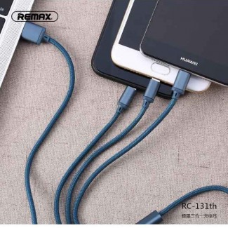 Remax RC-131th 3-in-1 USB Charging Cable for Micro USB, Type-C & Lightning Price in Pakistan | LAPTAB