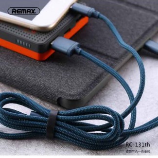 Remax RC-131th 3-in-1 USB Charging Cable for Micro USB, Type-C & Lightning Price in Pakistan | LAPTAB