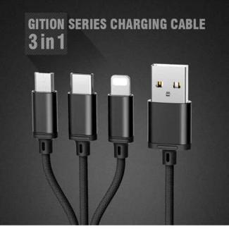 Remax RC-131th 3-in-1 USB Charging Cable for Micro USB, Type-C & Lightning Price in Pakistan | LAPTAB