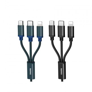 Remax RC-131th 3-in-1 USB Charging Cable for Micro USB, Type-C & Lightning Price in Pakistan | LAPTAB