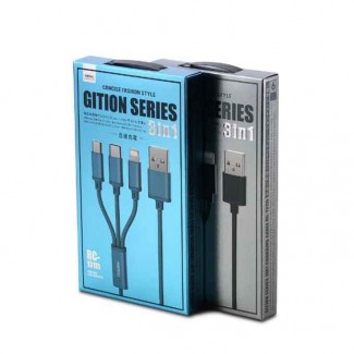 Remax RC-131th 3-in-1 USB Charging Cable for Micro USB, Type-C & Lightning Price in Pakistan | LAPTAB