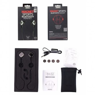 Remax RB-S2 Sports Bluetooth Headset with Magnetic Dual Earphones, Black Price in Pakistan | LAPTAB