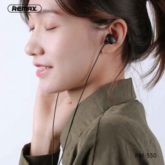 Remax RM-550 In-Ear Wired Earphones with Handsfree, Comfortable Fit, Black Price in Pakistan | LAPTAB