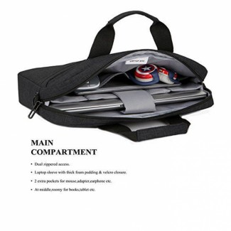 Brinch Laptop Shoulder Bag 228 Black with Padded Sleeve, Multiple Pockets, and Trolley Strap Price in Pakistan | LAPTAB
