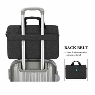 Brinch Laptop Shoulder Bag 228 Black with Padded Sleeve, Multiple Pockets, and Trolley Strap Price in Pakistan | LAPTAB