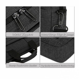 Brinch Laptop Shoulder Bag 228 Black with Padded Sleeve, Multiple Pockets, and Trolley Strap Price in Pakistan | LAPTAB