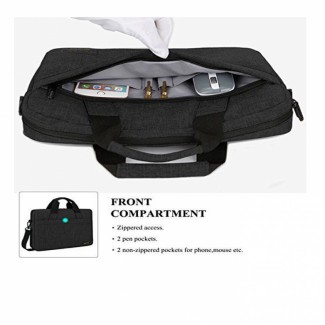Brinch Laptop Shoulder Bag 228 Black with Padded Sleeve, Multiple Pockets, and Trolley Strap Price in Pakistan | LAPTAB