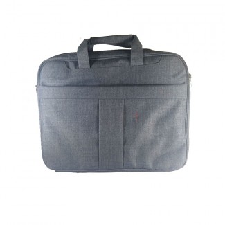 Frosted Fabric 15.6 Inch Dark Gray Shockproof Laptop Shoulder Bag with Zipper Closure