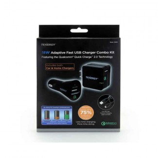 Tenergy 18W Adaptive 2.0 AC and Car Charger with Qualcomm Quick Charge 2.0 Price in Pakistan | LAPTAB