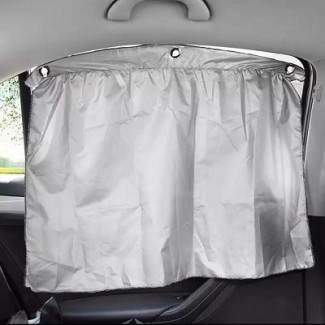 Car Sunshade Curtain with Sucker Fixing, Silver Coating Cloth for All Vehicles Price in Pakistan | LAPTAB