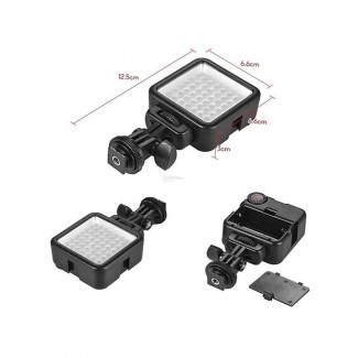 LED Video Light W49S Mini 6000K, 49 LEDs, Dimmable, Rotatable Mount Adapter Price in Pakistan | LAPTAB