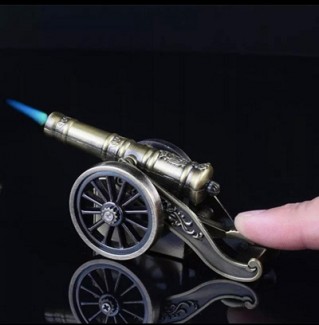 Cigarette Lighter - Cannon Shaped Refillable - Fire Starter
