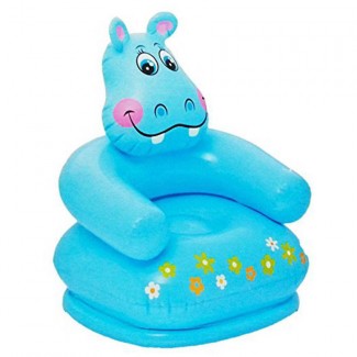 Intex Happy Animal Kids Air Chair with Pump, Blue, Soft Plush Cartoon Design Price in Pakistan | LAPTAB
