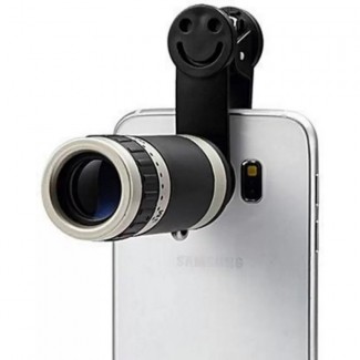 Original 8x Mobile Zoom Lens Attachment with Protective Case for Clear Distant Photos - Silver Price in Pakistan | LAPTAB