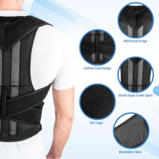 Posture Corrector Back Brace Adjustable Straightener for Neck and Upper Back Pain Relief Price in Pakistan | LAPTAB